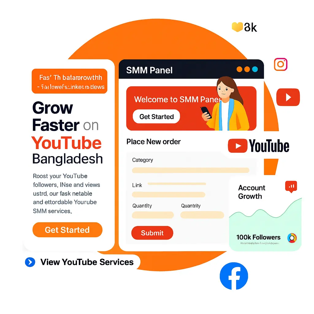 YouTube SMM Panel hero illustration